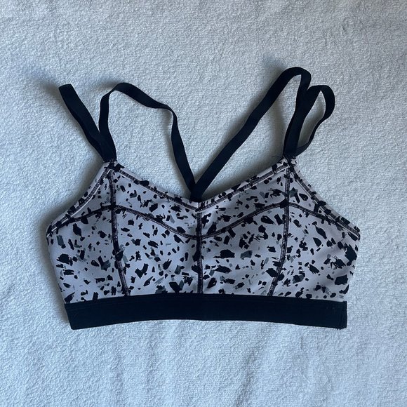 Athleta Other - Athleta Strappy High Impact Sports Bra, Size Small, Black White Flecked